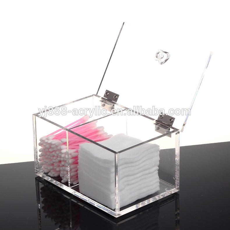 acrylic makeup cotton holder box