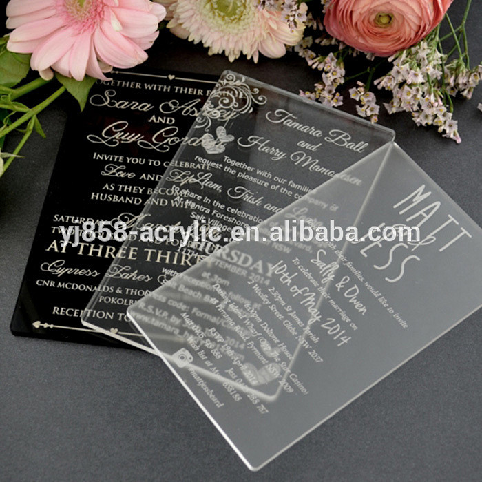 acrylic wedding invitation