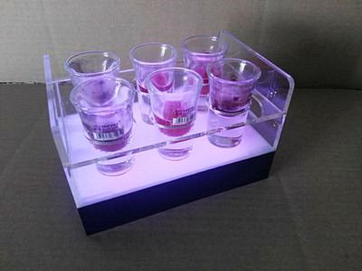 Led shot glass holder tray